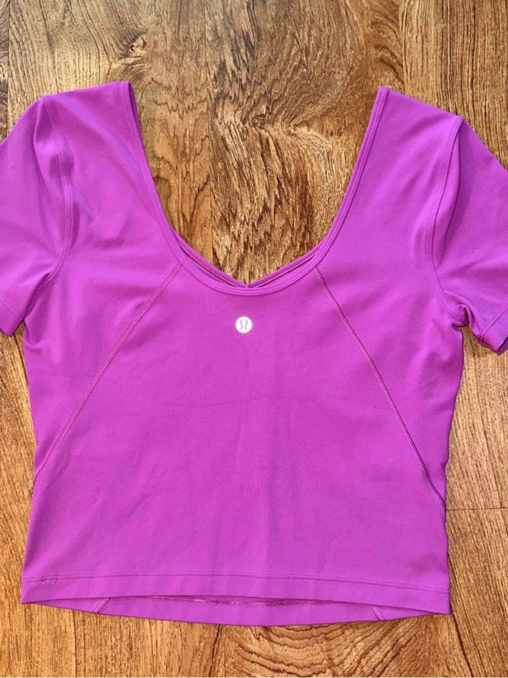 lululemon athletica Short Sleeve Scoop Crop Top - plum